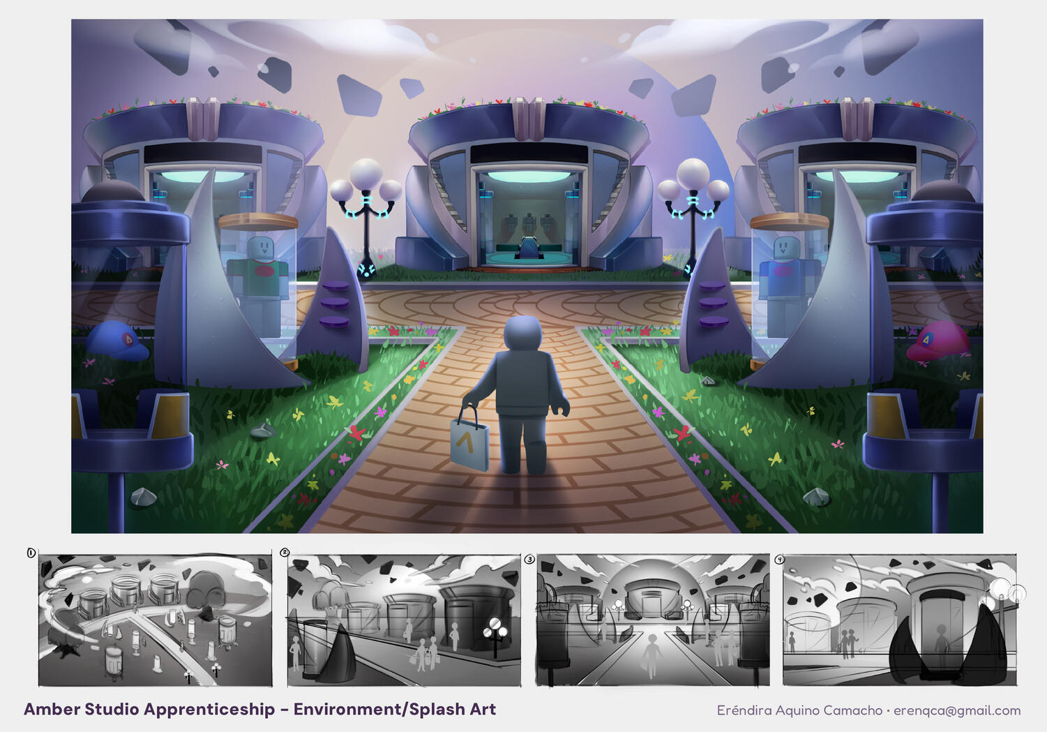 Concept/Splash art for Roblox experience: Brandcade.